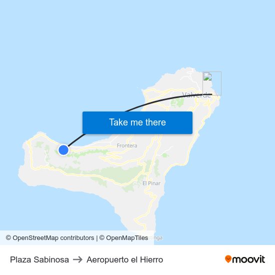 Plaza Sabinosa to Aeropuerto el Hierro map