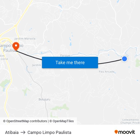 Atibaia to Campo Limpo Paulista map