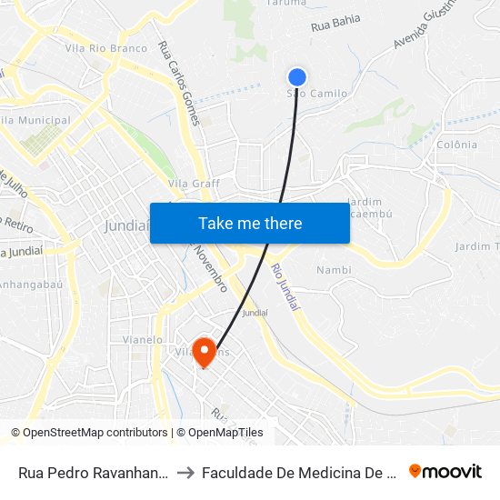 Rua Pedro Ravanhani, 275 to Faculdade De Medicina De Jundiaí map