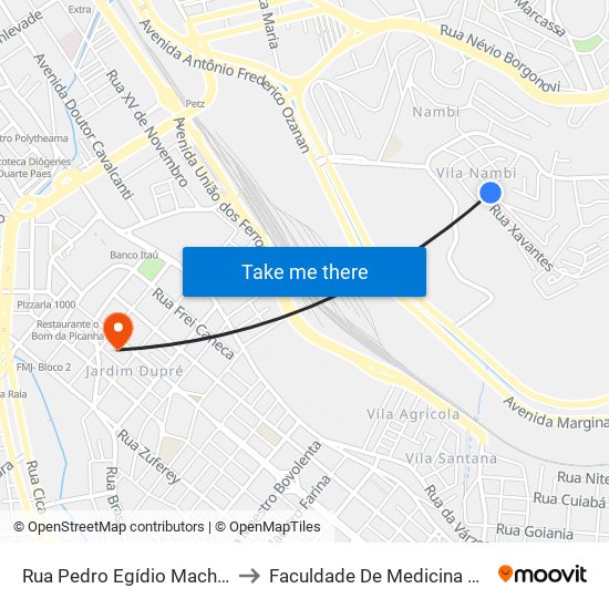 Rua Pedro Egídio Machado, 230 to Faculdade De Medicina De Jundiaí map