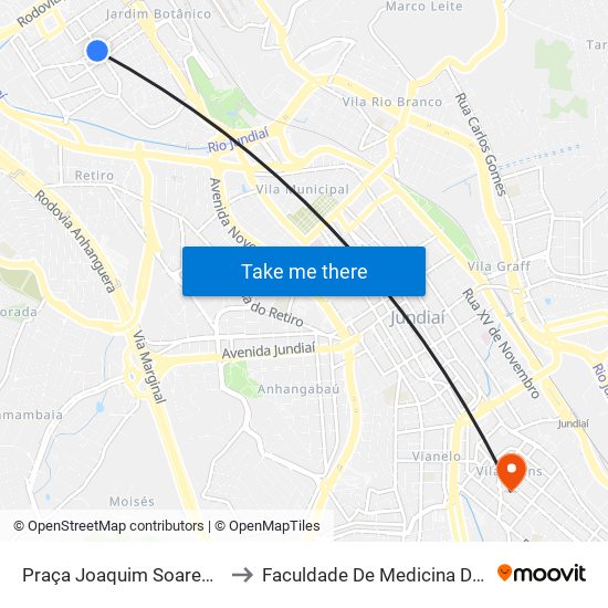 Praça Joaquim Soares Lemos to Faculdade De Medicina De Jundiaí map