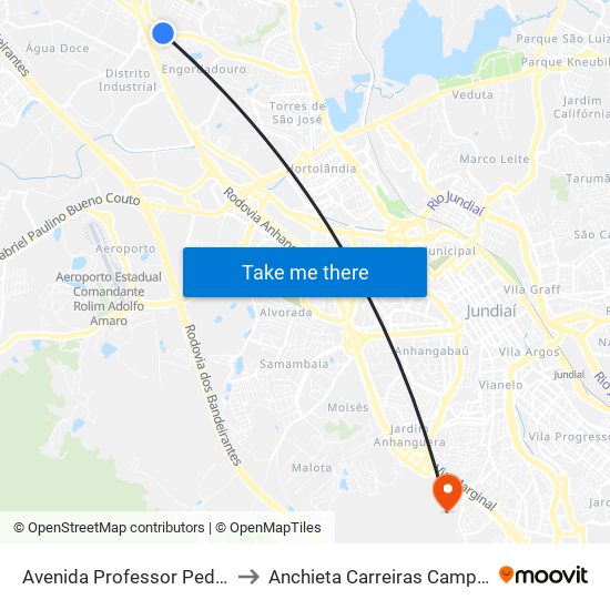 Avenida Professor Pedro Clarismundo Fornari, 120 to Anchieta Carreiras Campus Professor Pedro C. Fornari map