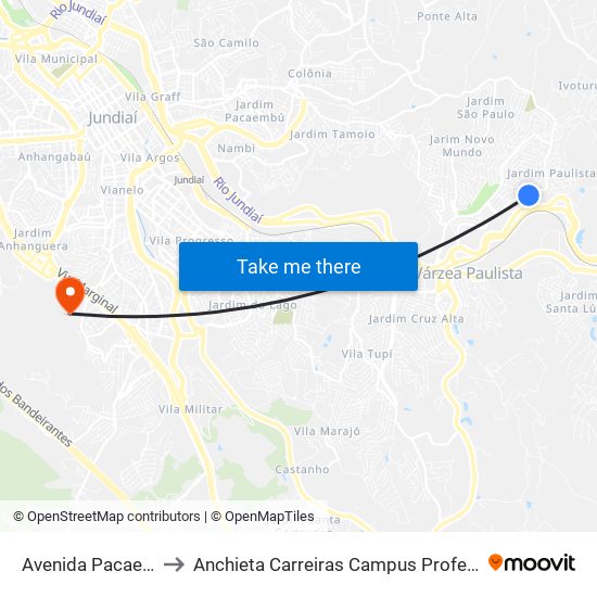 Avenida Pacaembu, 2080 to Anchieta Carreiras Campus Professor Pedro C. Fornari map