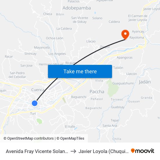 Avenida Fray Vicente Solano, 851 to Javier Loyola (Chuquipata) map