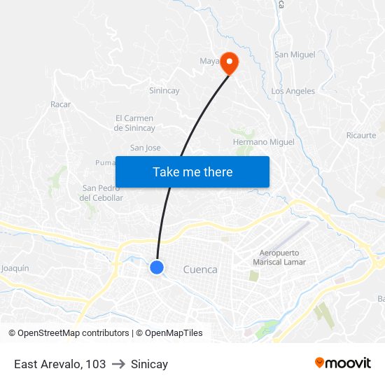 East Arevalo, 103 to Sinicay map