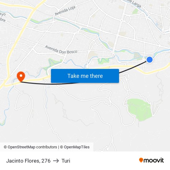 Jacinto Flores, 276 to Turi map