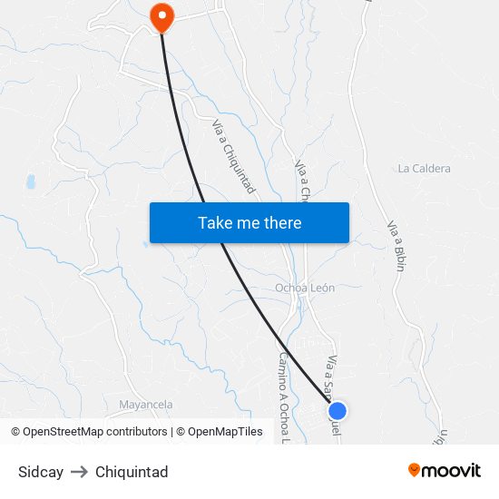 Sidcay to Chiquintad map