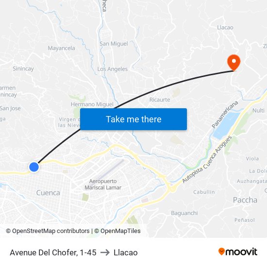 Avenue Del Chofer, 1-45 to Llacao map