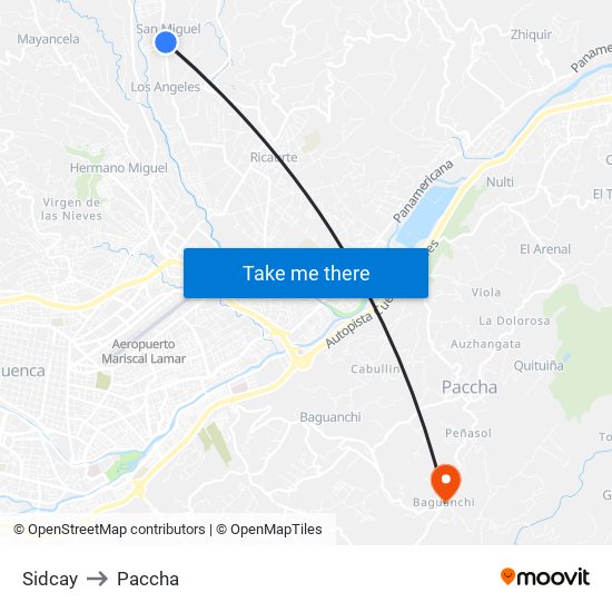 Sidcay to Paccha map