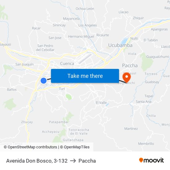 Avenida Don Bosco, 3-132 to Paccha map