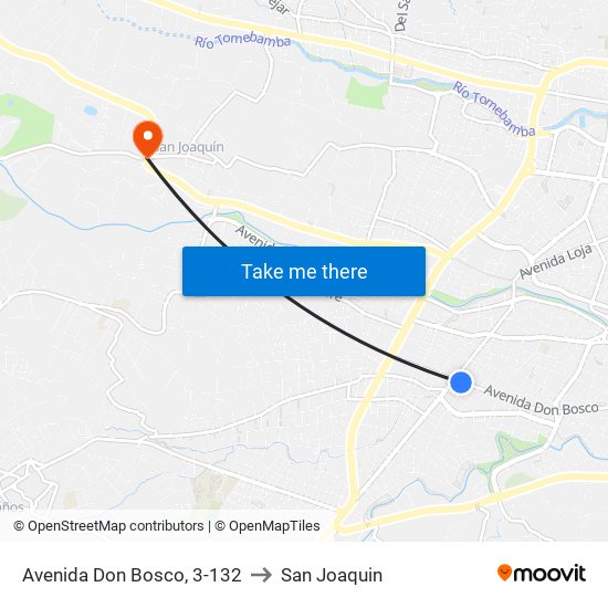 Avenida Don Bosco, 3-132 to San Joaquin map