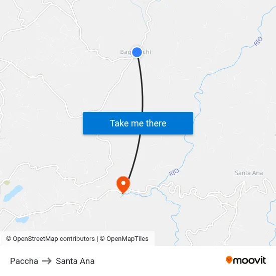 Paccha to Santa Ana map