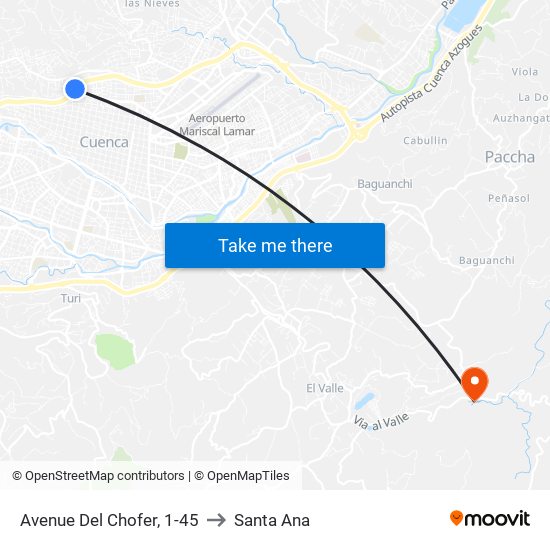 Avenue Del Chofer, 1-45 to Santa Ana map