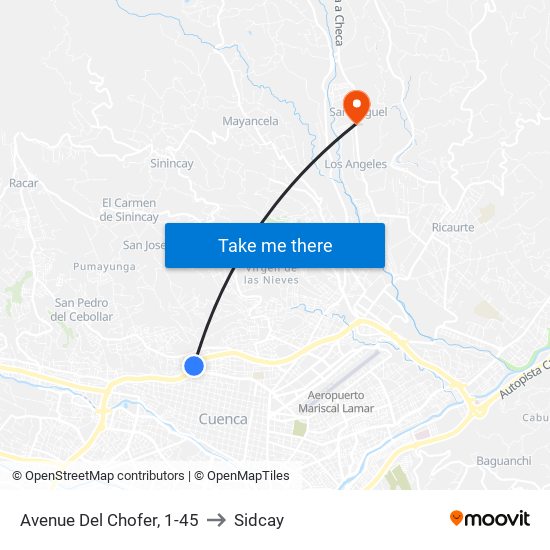 Avenue Del Chofer, 1-45 to Sidcay map