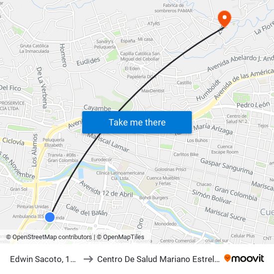 Edwin Sacoto, 122 to Centro De Salud Mariano Estrella map