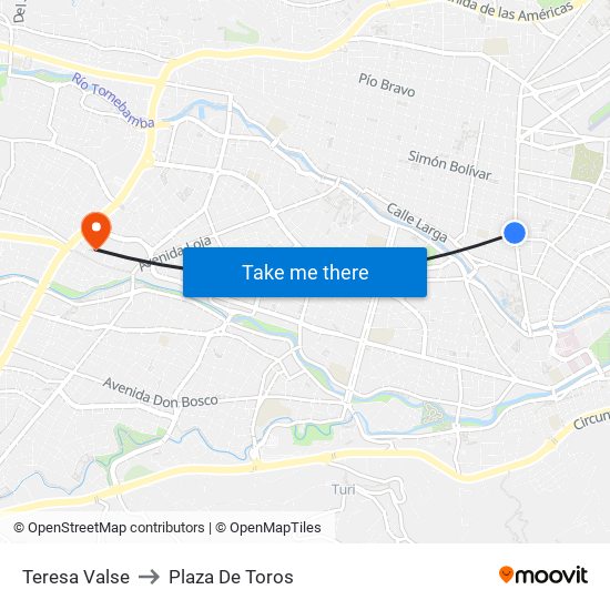Teresa Valse to Plaza De Toros map