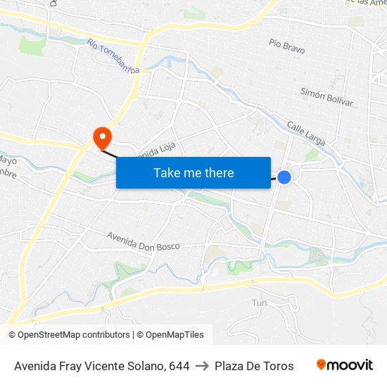 Avenida Fray Vicente Solano, 644 to Plaza De Toros map