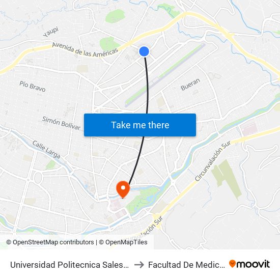 Universidad Politecnica Salesiana to Facultad De Medicina map