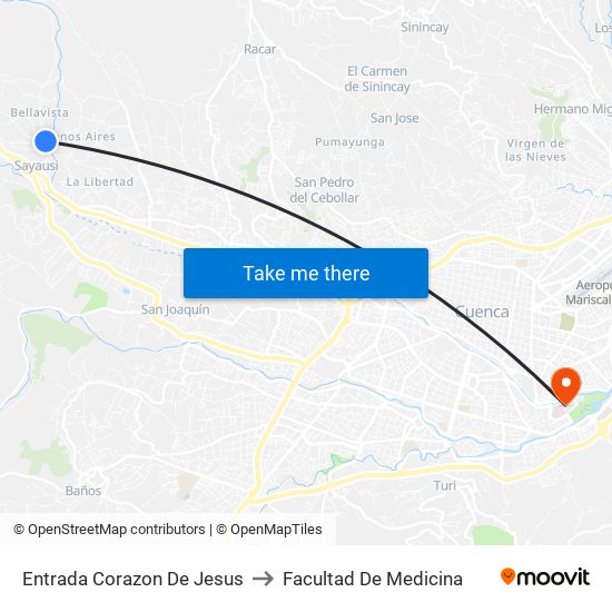 Entrada Corazon De Jesus to Facultad De Medicina map