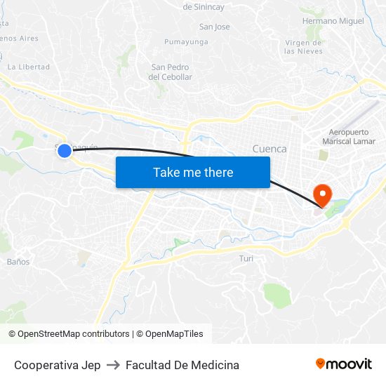 Cooperativa Jep to Facultad De Medicina map