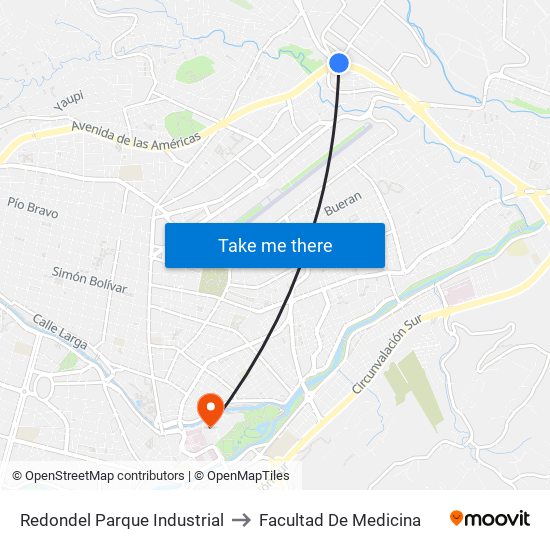 Redondel Parque Industrial to Facultad De Medicina map