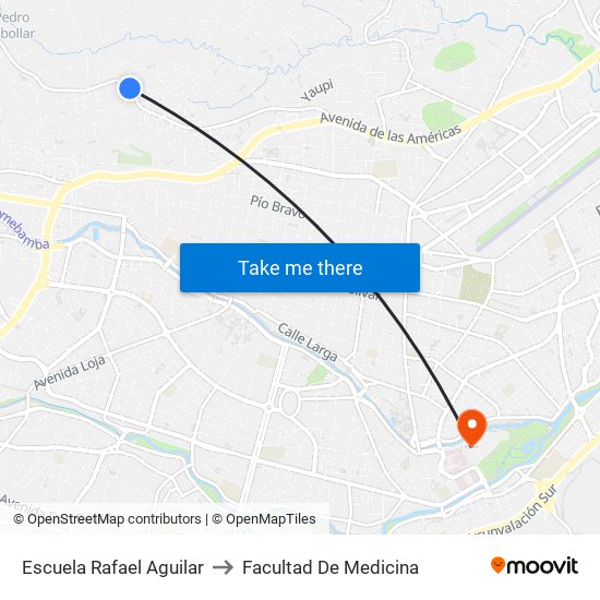 Escuela Rafael Aguilar to Facultad De Medicina map