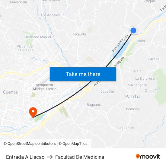 Entrada A Llacao to Facultad De Medicina map