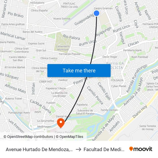 Avenue Hurtado De Mendoza, 72y to Facultad De Medicina map