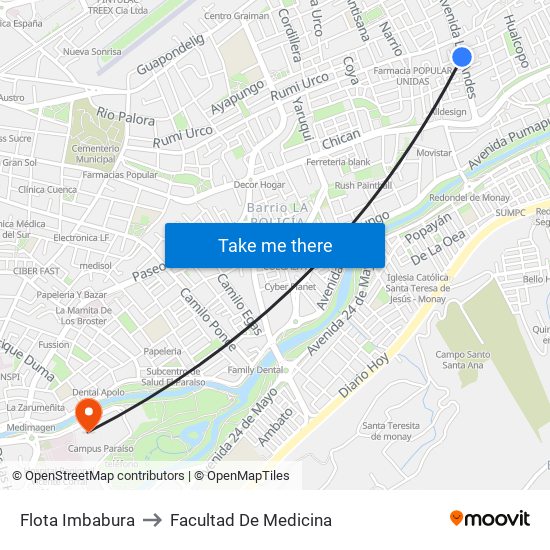 Flota Imbabura to Facultad De Medicina map