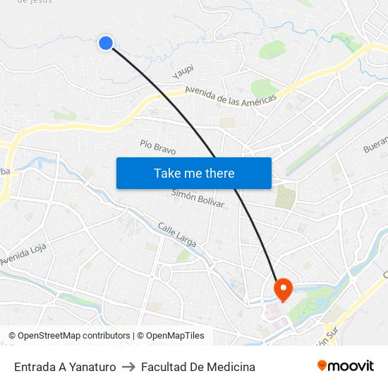 Entrada A Yanaturo to Facultad De Medicina map