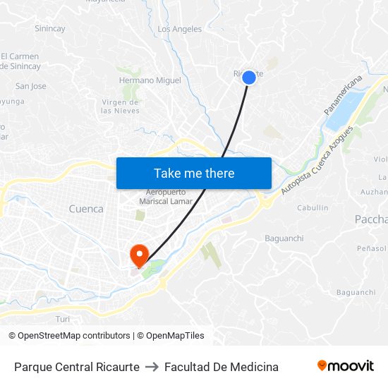 Parque Central Ricaurte to Facultad De Medicina map