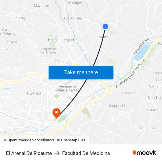 El Arenal De Ricaurte to Facultad De Medicina map