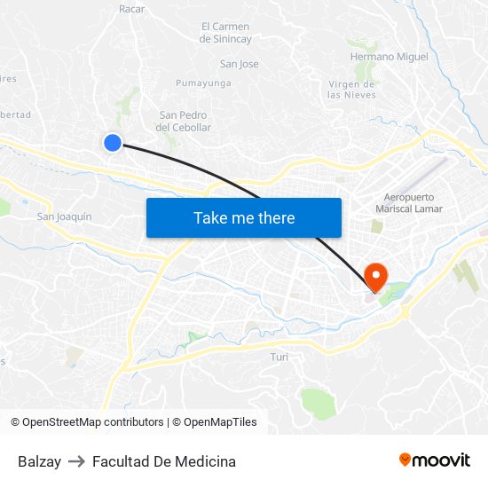 Balzay to Facultad De Medicina map
