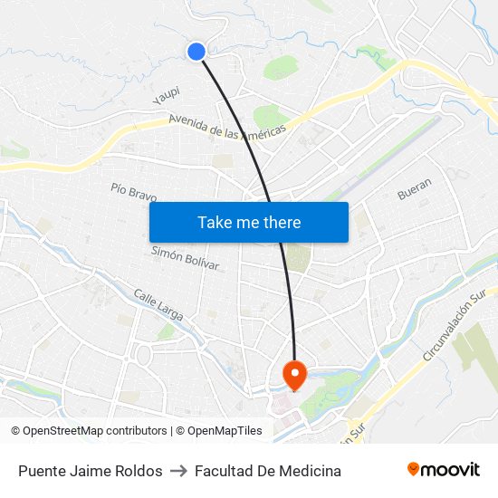 Puente Jaime Roldos to Facultad De Medicina map