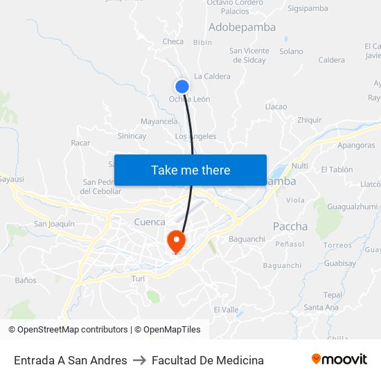 Entrada A San Andres to Facultad De Medicina map