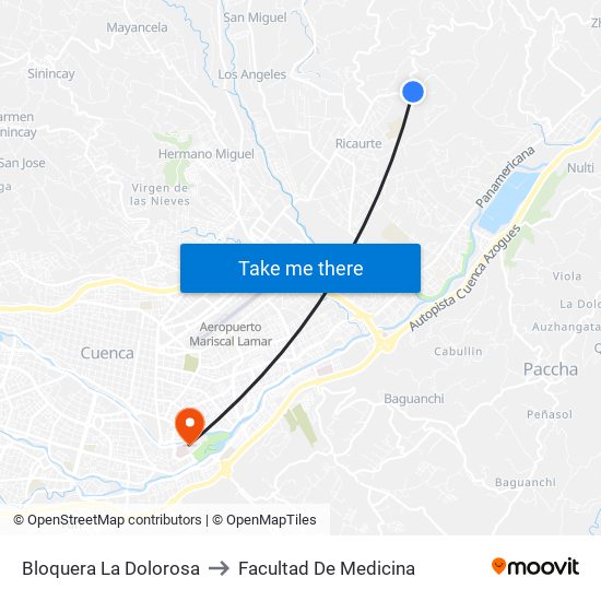 Bloquera La Dolorosa to Facultad De Medicina map