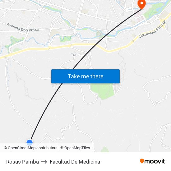Rosas Pamba to Facultad De Medicina map