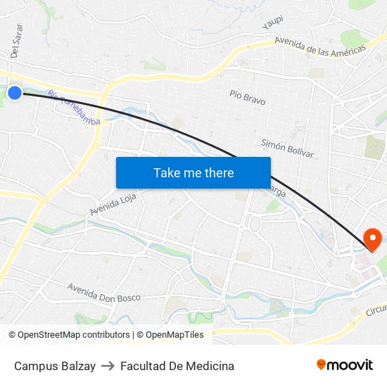Campus Balzay to Facultad De Medicina map