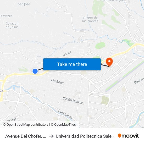 Avenue Del Chofer, 397 to Universidad Politecnica Salesiana map