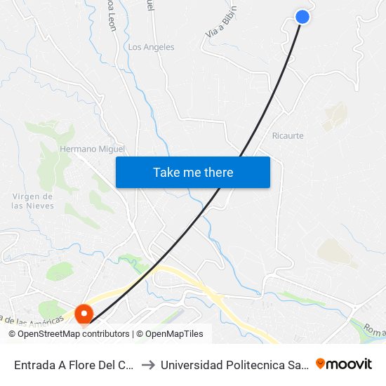 Entrada A Flore Del Camino to Universidad Politecnica Salesiana map