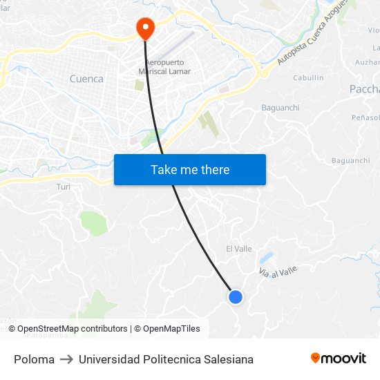 Poloma to Universidad Politecnica Salesiana map