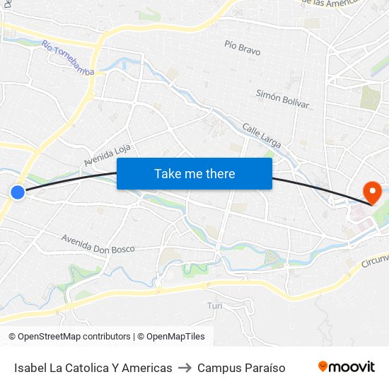 Isabel La Catolica Y Americas to Campus Paraíso map