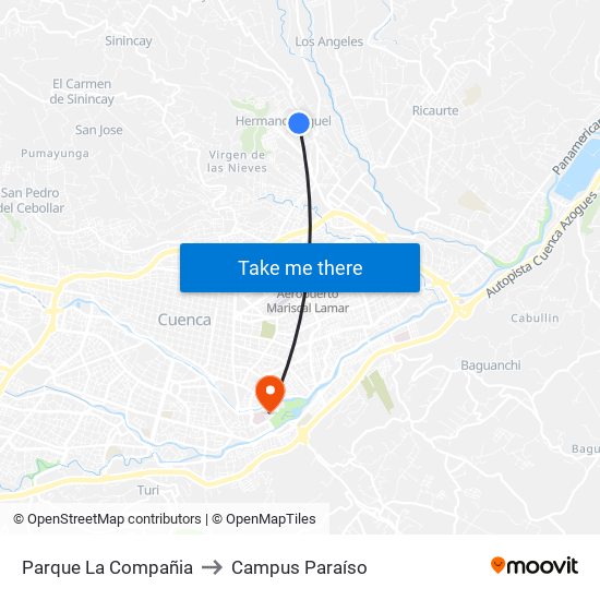 Parque La Compañia to Campus Paraíso map