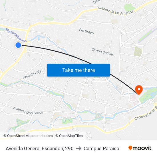 Avenida General Escandón, 290 to Campus Paraíso map