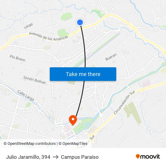 Julio Jaramillo, 394 to Campus Paraíso map