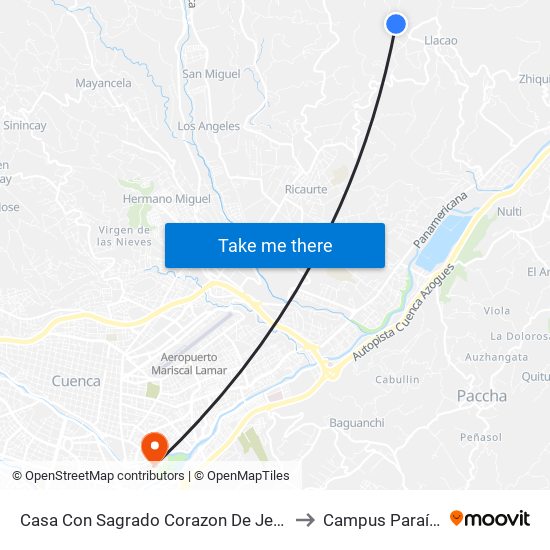 Casa Con Sagrado Corazon De Jesus to Campus Paraíso map