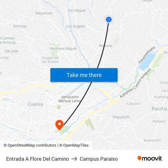 Entrada A Flore Del Camino to Campus Paraíso map