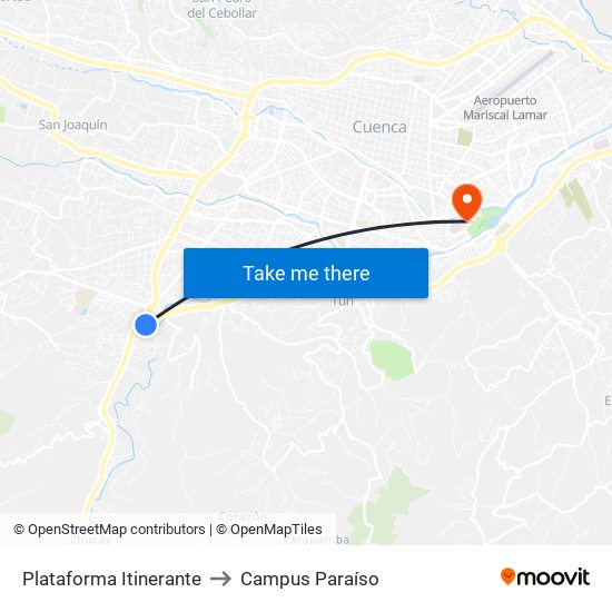 Plataforma Itinerante to Campus Paraíso map