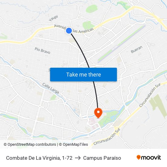 Combate De La Virginia, 1-72 to Campus Paraíso map