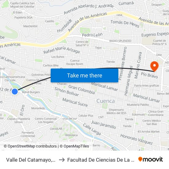 Valle Del Catamayo, 151 to Facultad De Ciencias De La Salud map